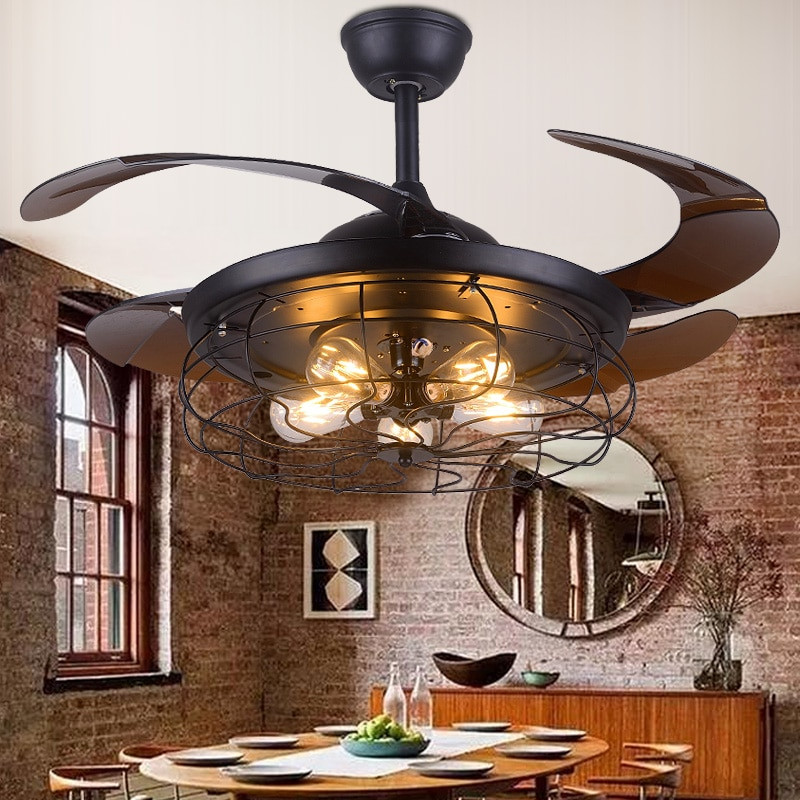 Kitchen Fan With Lights
 Retro ceiling fan light for Living room Bedroom Kitchen