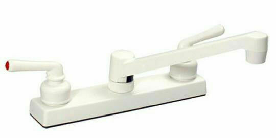 Kitchen Faucets White
 Made USA RV Mobile Home 8" White Plastic Ledge Kitchen