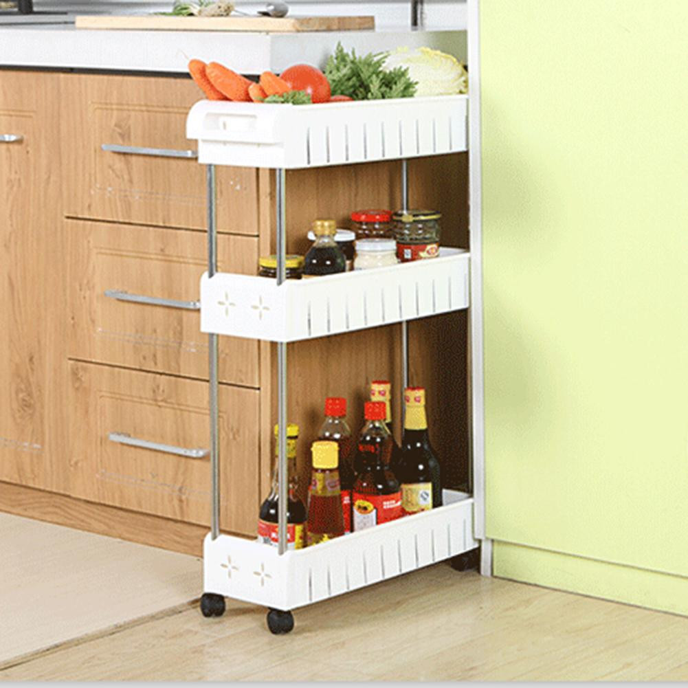 Kitchen Organizer Shelf
 4 Layer Gap Kitchen Storage Rack Shelf Slim Slide Tower