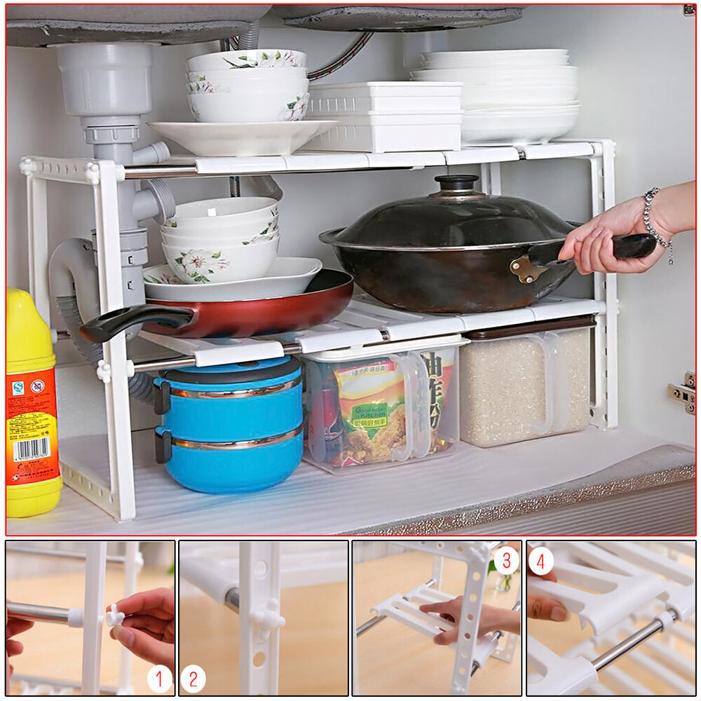 Kitchen Organizer Shelf
 KITCHEN ORGANIZER UNDER SINK SHELF STORAGE UNIT SPACE