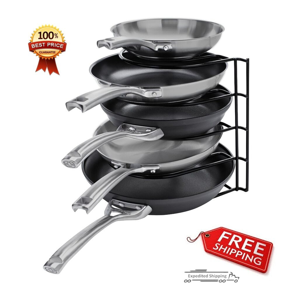 Kitchen Pots And Pans Organizer
 Kitchen Pot Pans and Griddles Organizer Rack Black Hanging