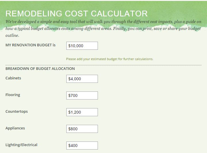 Kitchen Remodel Cost Calculator
 Kitchen Remodeling Cost Calculator Green Builders GRP LLC