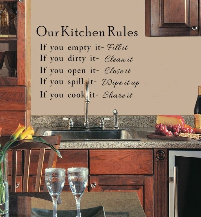 Kitchen Rules Wall Decor
 Our Kitchen Rules Cook Clean Quotes Art Wall