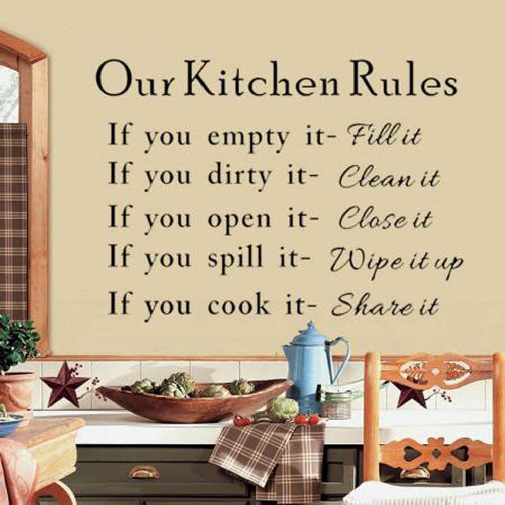 Kitchen Rules Wall Decor
 Our Kitchen Rules Cook Words Quote Wall Stickers Vinyl Art