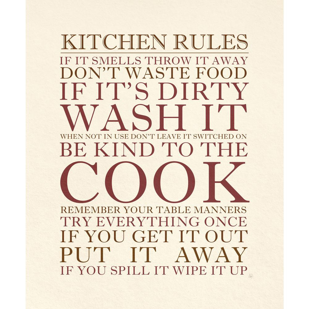 Kitchen Rules Wall Decor
 Creative Gallery 20 in x 24 in Kitchen Rules Wrapped