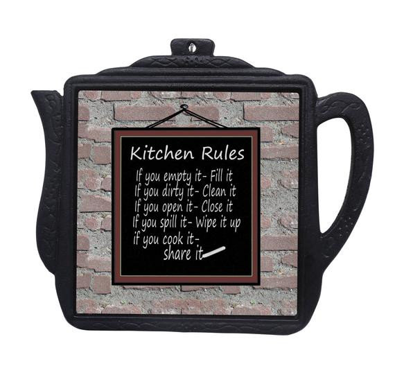 Kitchen Rules Wall Decor
 Items similar to Kitchen Rules Plaque Home Decor Wall
