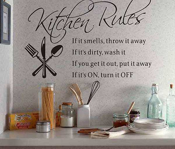 Kitchen Rules Wall Decor
 Kitchen Rules Wall Quote Sticker Quotes