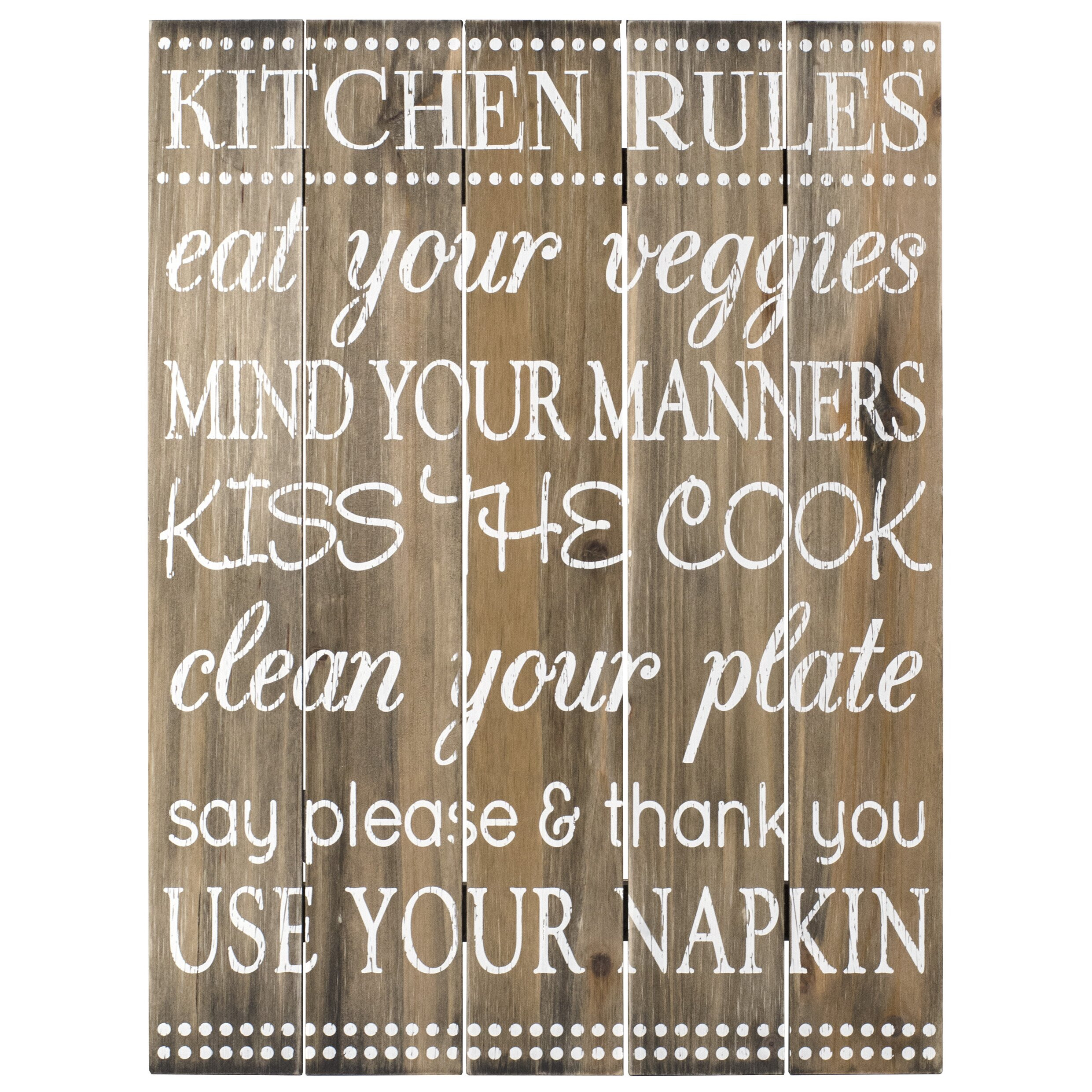 Kitchen Rules Wall Decor
 Kitchen Rules Sign Wall Decor