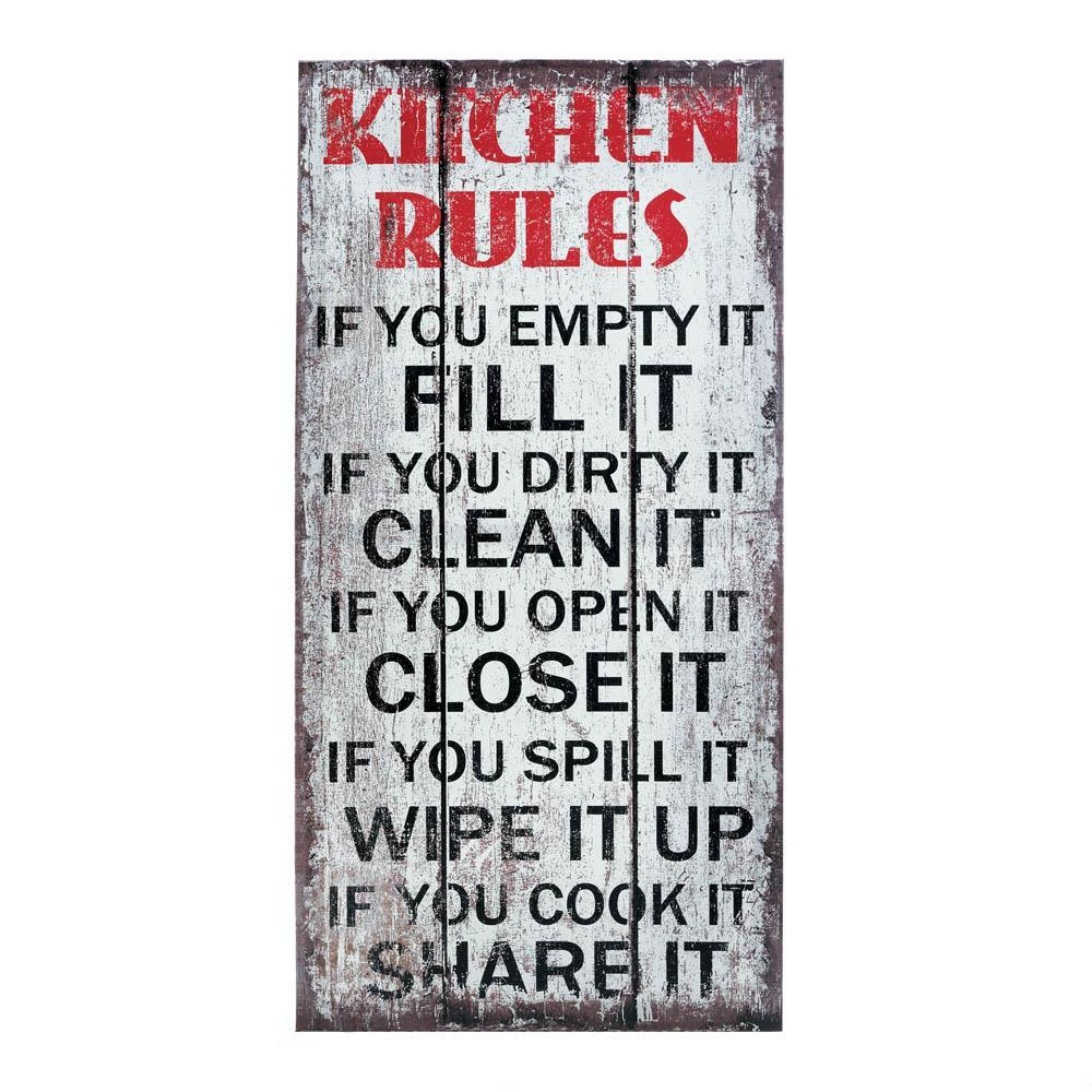 Kitchen Rules Wall Decor
 Awesome Kitchen Rules Wall Sign – Scruffy Chic Girl