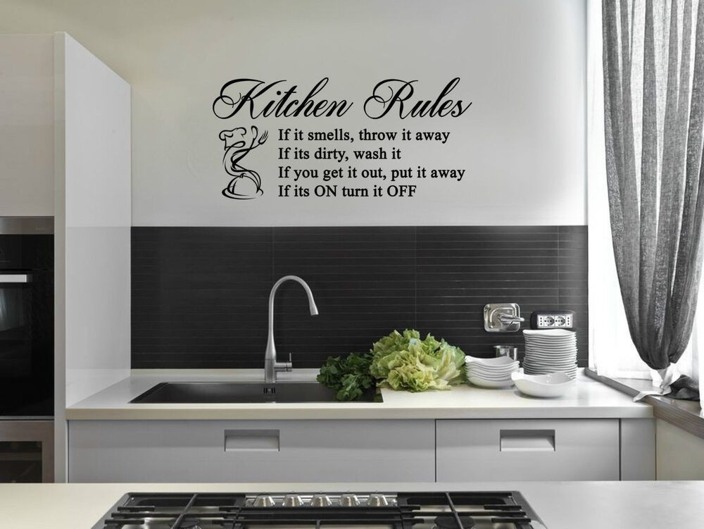 Kitchen Rules Wall Decor
 Kitchen Rules Vinyl Wall Sticker Art Decals Decor Quote