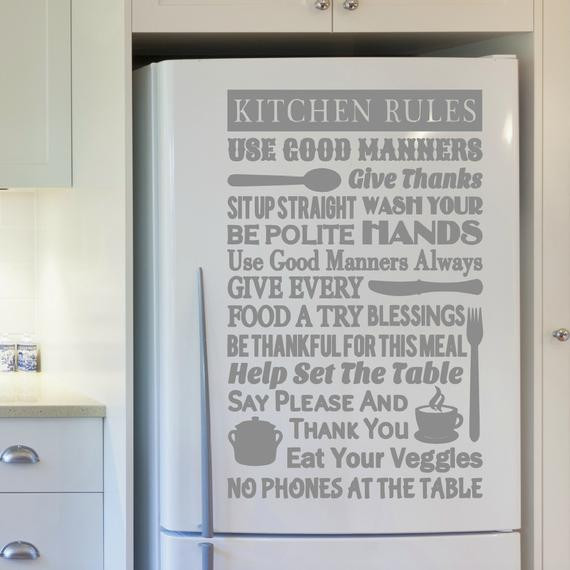 Kitchen Rules Wall Decor
 Kitchen Rules Sign Kitchen Decor Kitchen Rules by VinylWritten