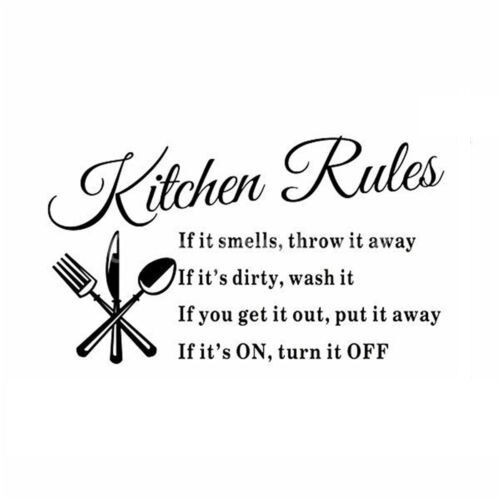 Kitchen Rules Wall Decor
 Kitchen Rules Restaurant Wall Sticker Decal Mural DIY Home