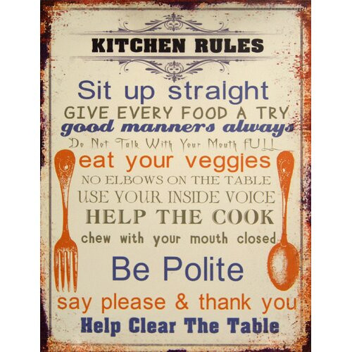 Kitchen Rules Wall Decor
 HDC International Kitchen Rules Sign Wall Decor & Reviews