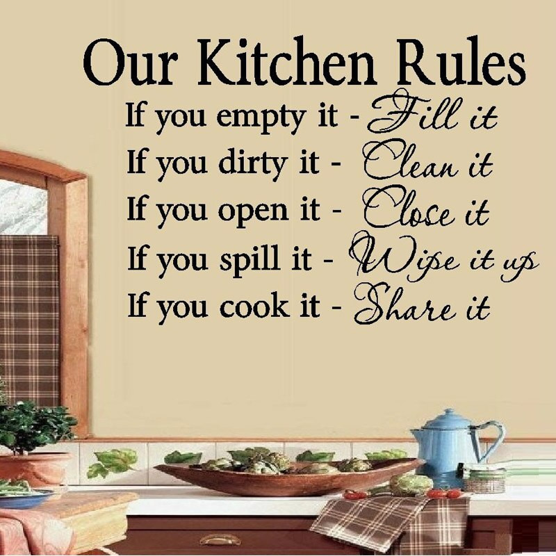 Kitchen Rules Wall Decor
 Home Decor Our Kitchen Rules Words Wall Stickers Quotes