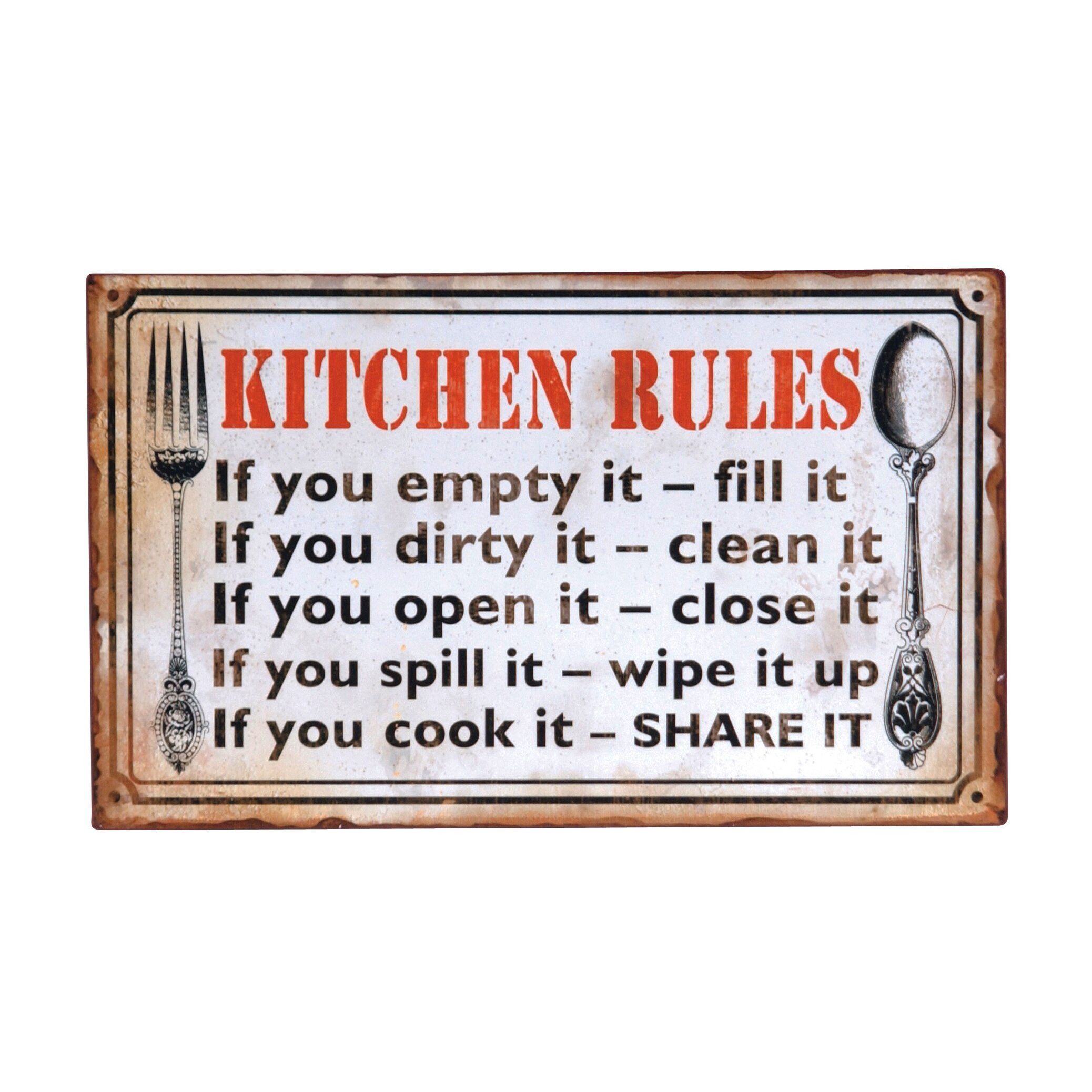 Kitchen Rules Wall Decor
 Wilco Home "Kitchen Rules" Textual Art Plaque & Reviews