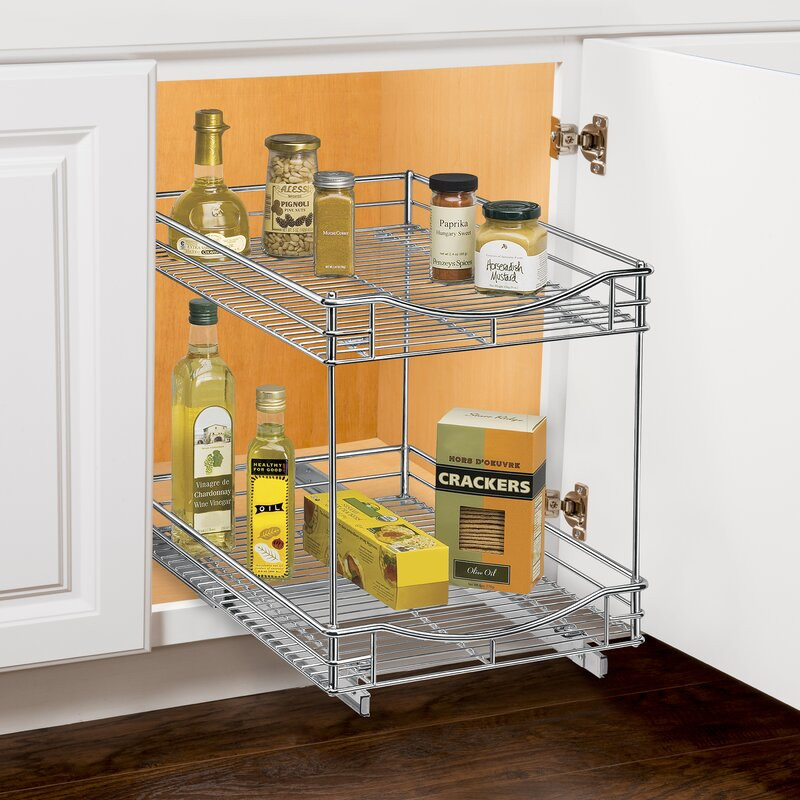 Kitchen Shelf Organizers
 Lynk Roll Out Double Shelf Pull Out Two Tier Sliding