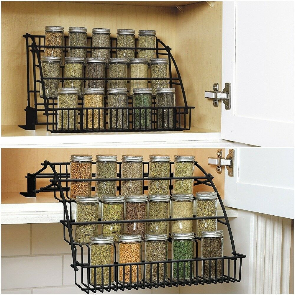 Kitchen Spice Organizer
 Spice Rack Kitchen Storage Organizer Pull Down Design