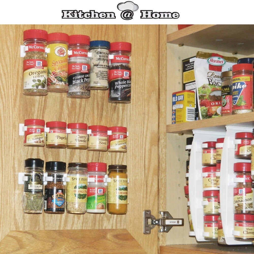 Kitchen Spice Organizer
 Plastic Spice Gripper Wall Rack Storage Holders Flavoring