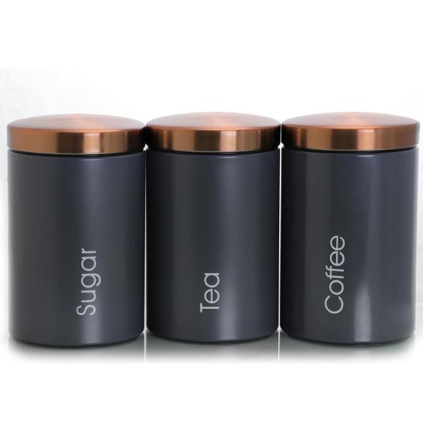 Kitchen Storage Canisters
 MegaChef Essential Kitchen Storage 3 Piece Metal Canister