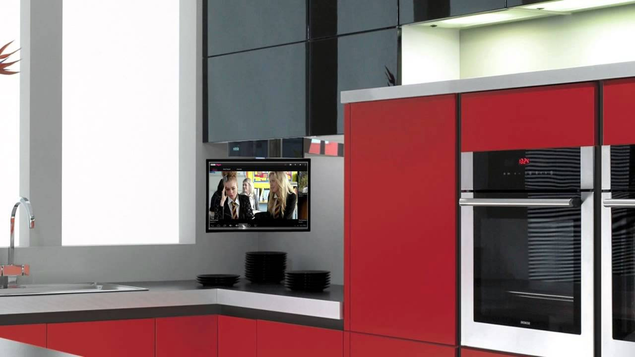 Kitchen Televisions Under Cabinet
 eidola under cabinet flip down smart kitchen TV