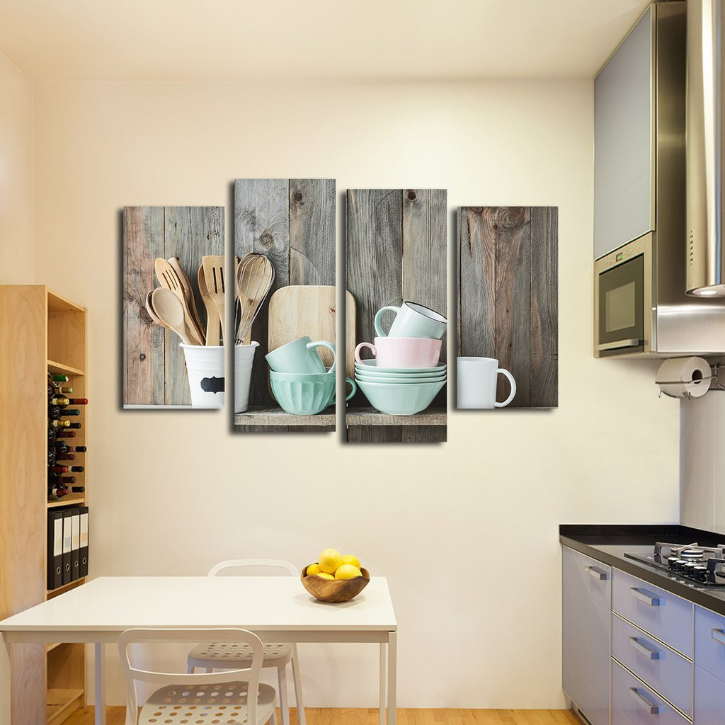 Kitchen Wall Hangings
 Shabby Chic Kitchen Multi Panel Canvas Wall Art