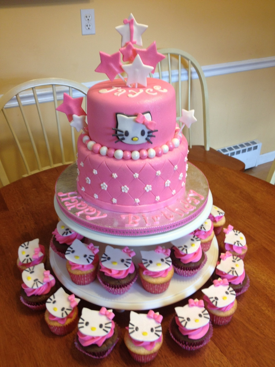 Kitty Birthday Cake
 Hello Kitty Cake And Cupcakes CakeCentral