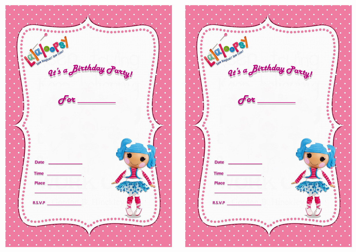 Lalaloopsy Birthday Invitations
 FREE Lalaloopsy Birthday Invitations – Bagvania FREE