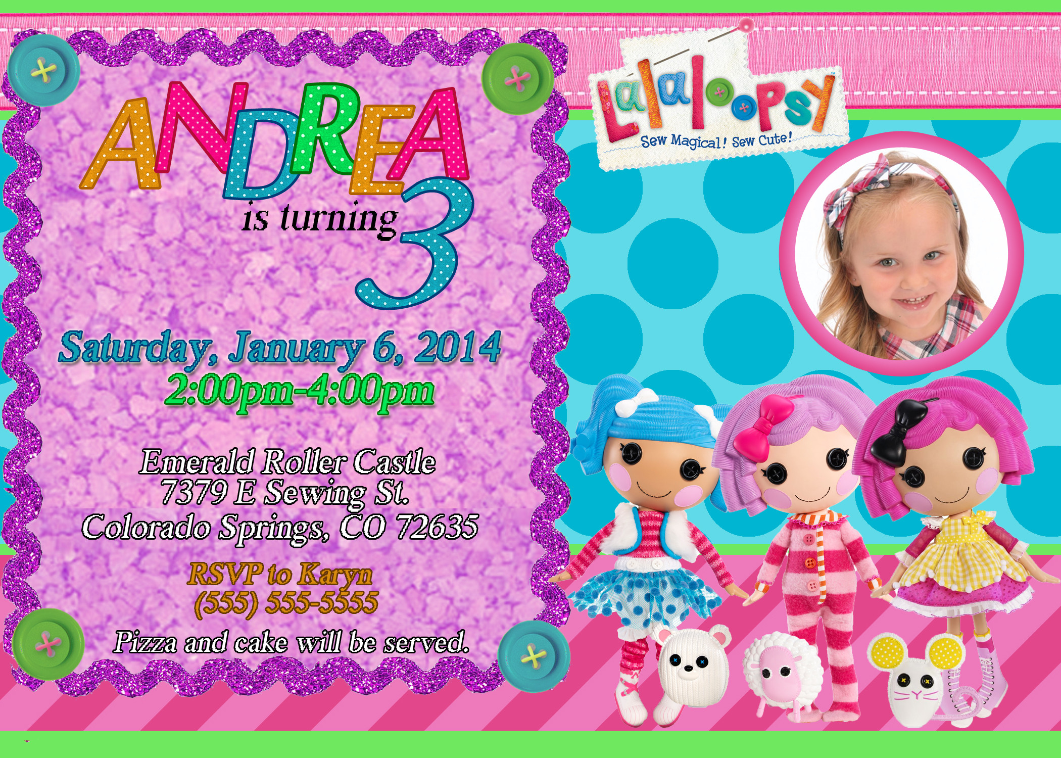 Lalaloopsy Birthday Invitations
 Lalaloopsy Birthday Invitation