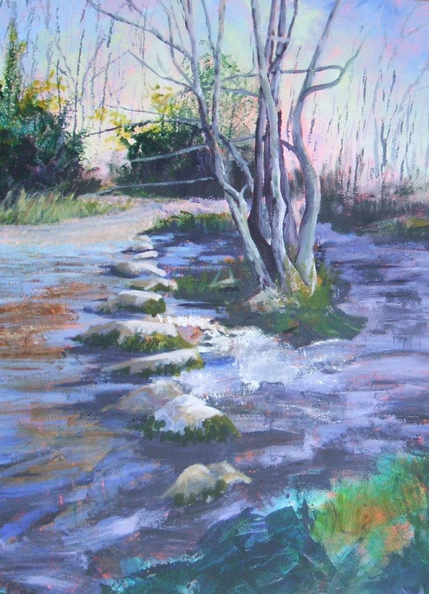 Landscape Acrylic Painting
 How to Paint Water With Acrylics