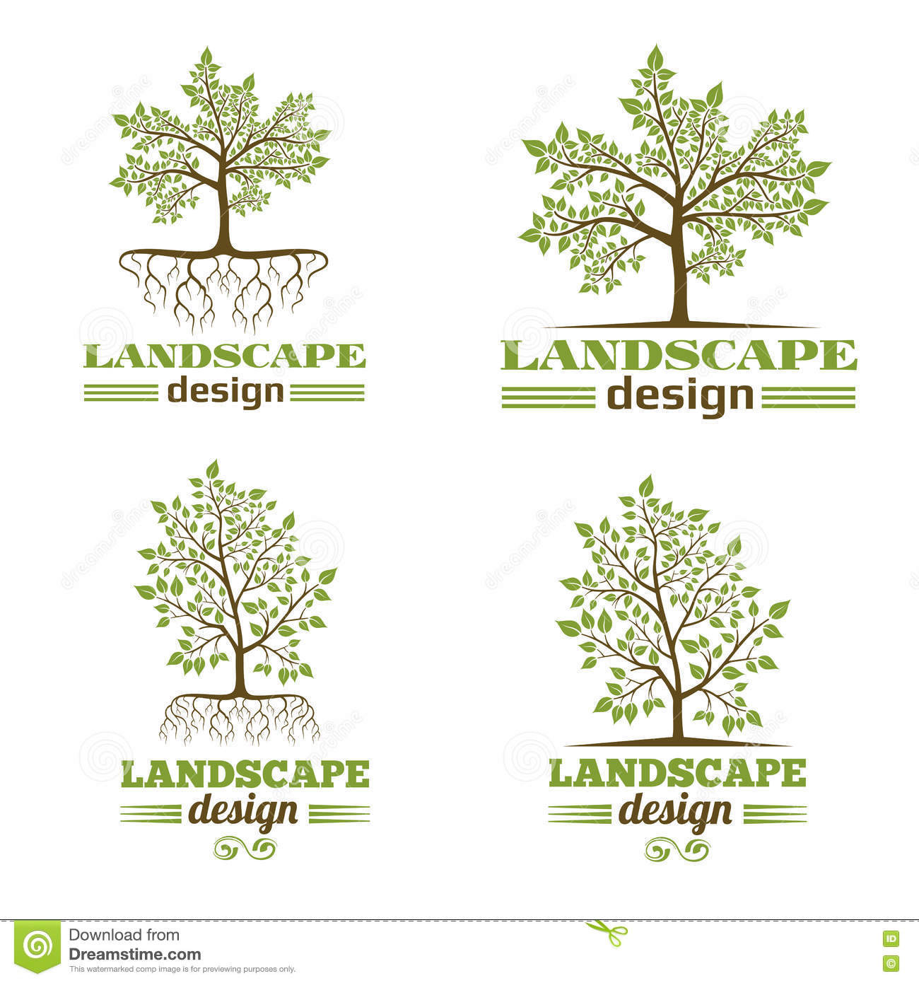 Landscape Design Company
 Landscape Design pany Emblems Tree With Roots Logo