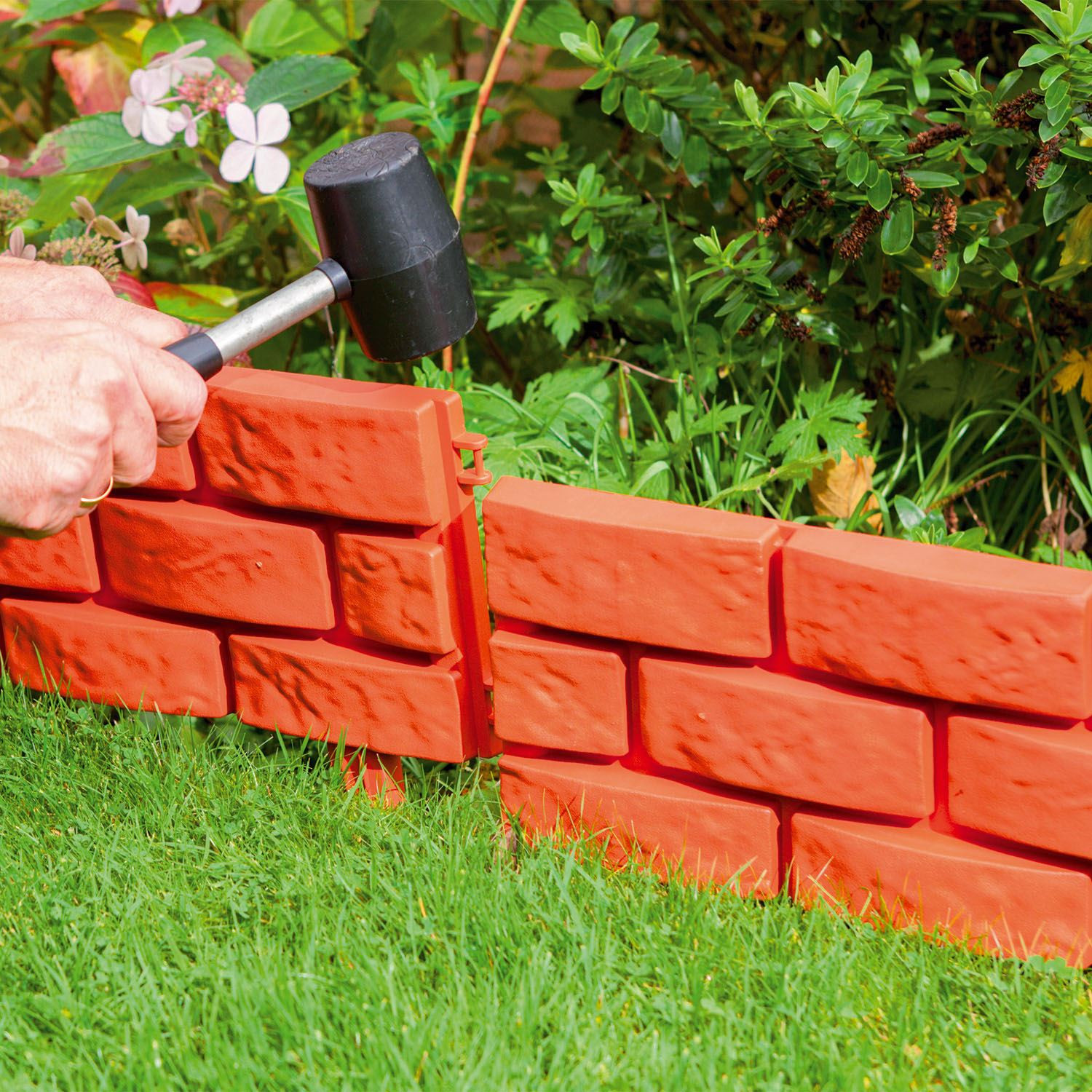 Landscape Edging Bricks
 Grey Terracotta Style Garden Edging Brick Effect Plastic