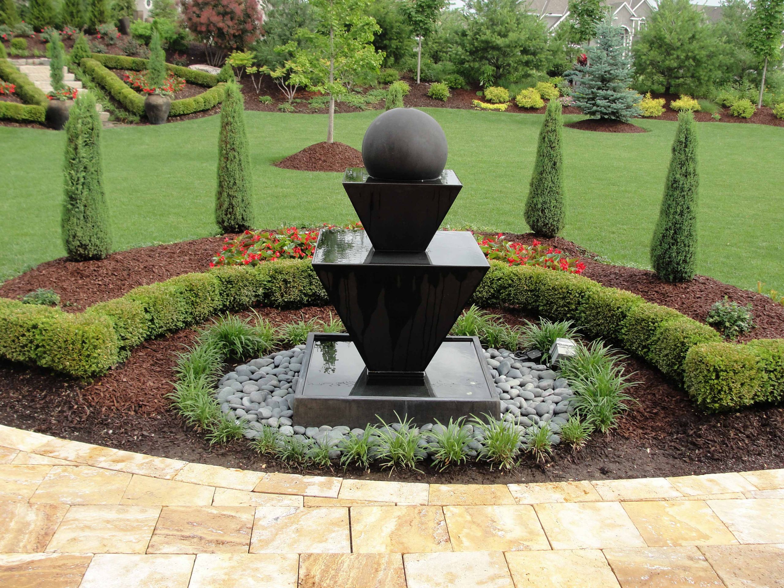 Landscape Fountain Front Yards
 Custom Garden Fountains & Statuary in Kansas City at