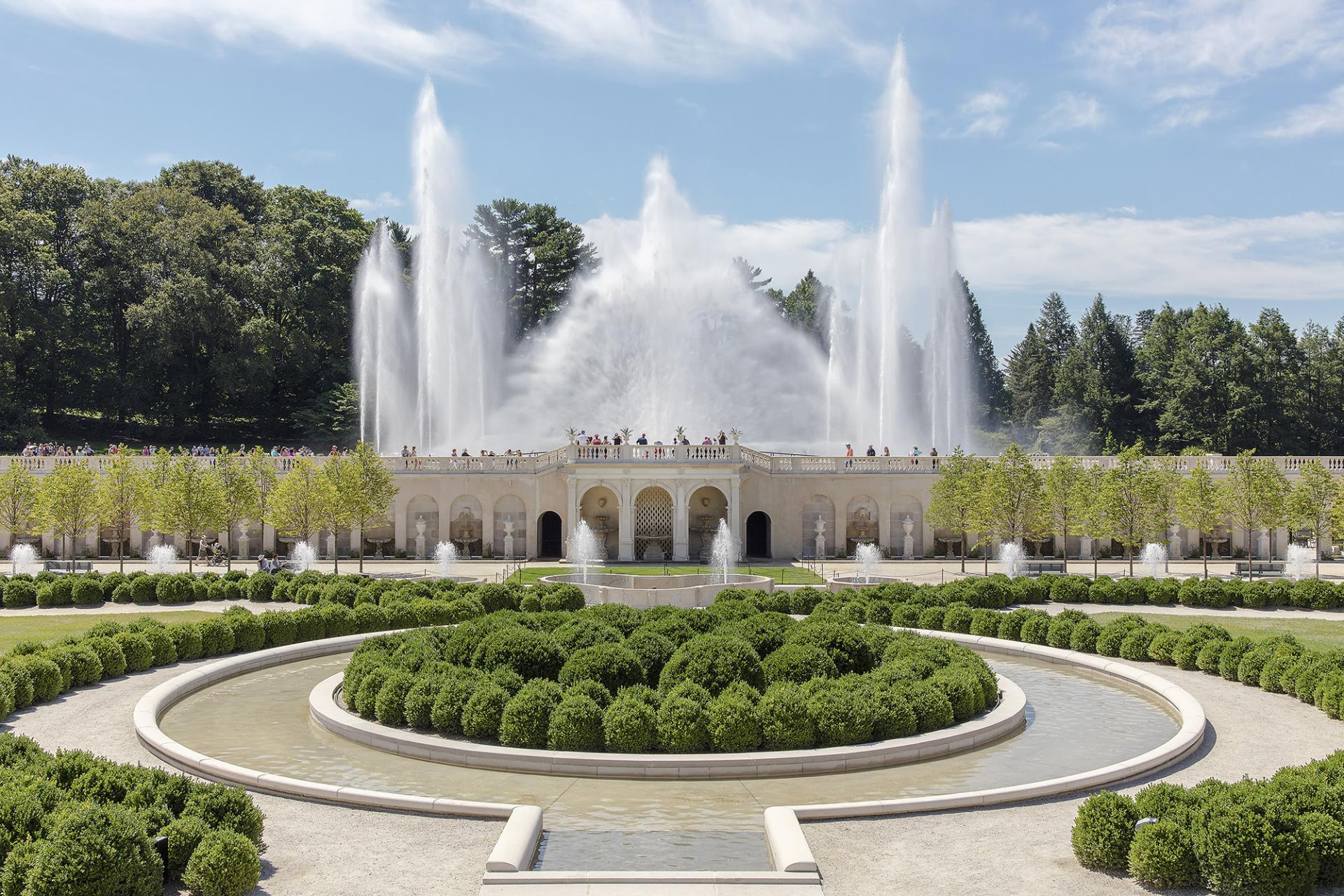 Landscape Fountain Public
 The Revitalized Main Fountain Garden at Longwood