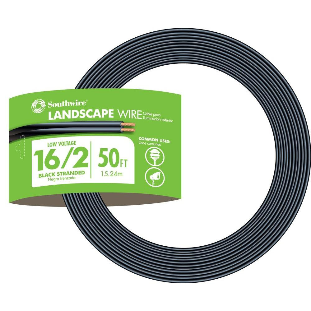 Landscape Light Wire
 Southwire 50 ft 16 2 Black Stranded CU Low Voltage