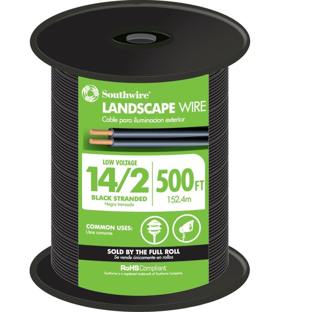 Landscape Light Wire
 Southwire 500 ft 14 2 Black Stranded CU Low Voltage