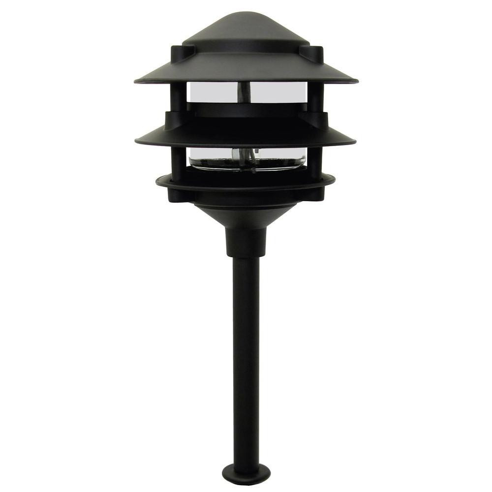 Landscape Lighting Low Voltage
 Moonrays Pagoda Style 3 Tier Low Voltage 11 Watt Black