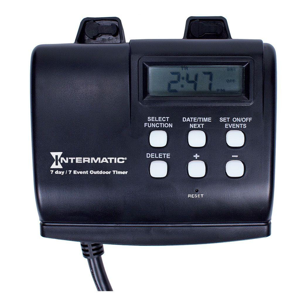 Landscape Lighting Timer
 Intermatic 15 Amp 7 Day Outdoor Digital Plug In Timer