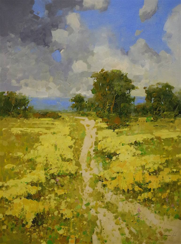 Landscape Painting Artists
 Saatchi Art Meadow Landscape oil painting large size