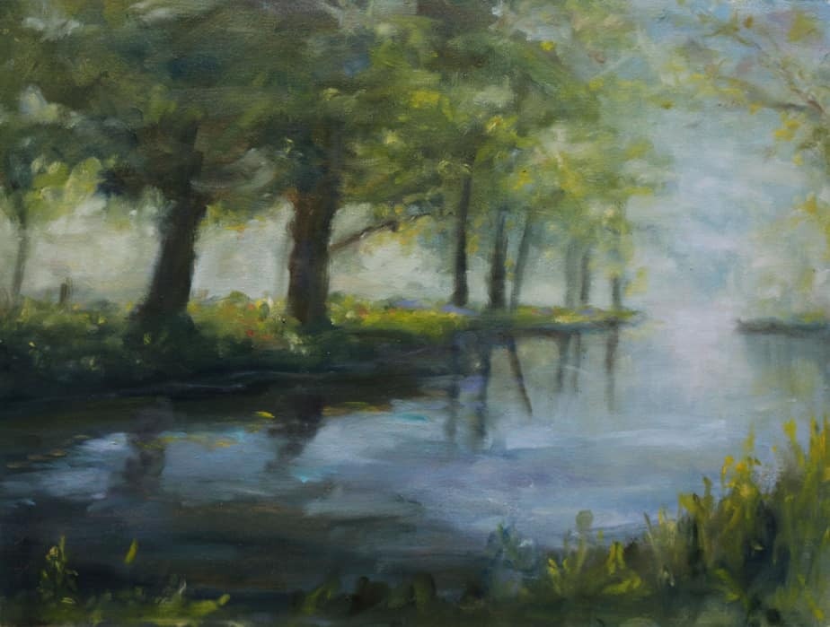 Landscape Painting Artists
 Along the river Boyne Original Landscape Oil Painting
