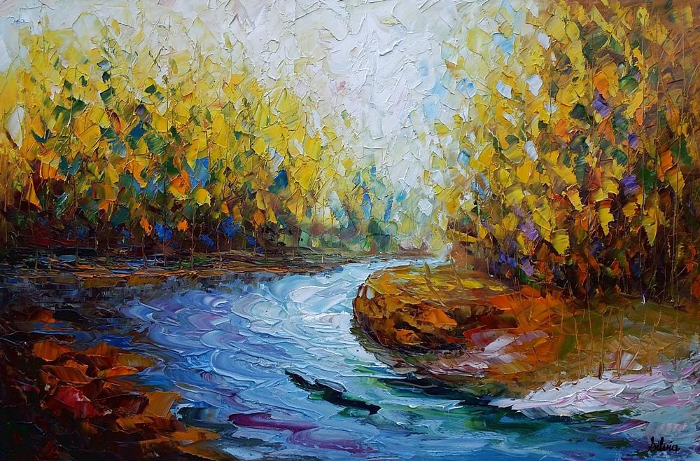 Landscape Painting Artists
 Landscape Art Autumn River Abstract Painting Oil