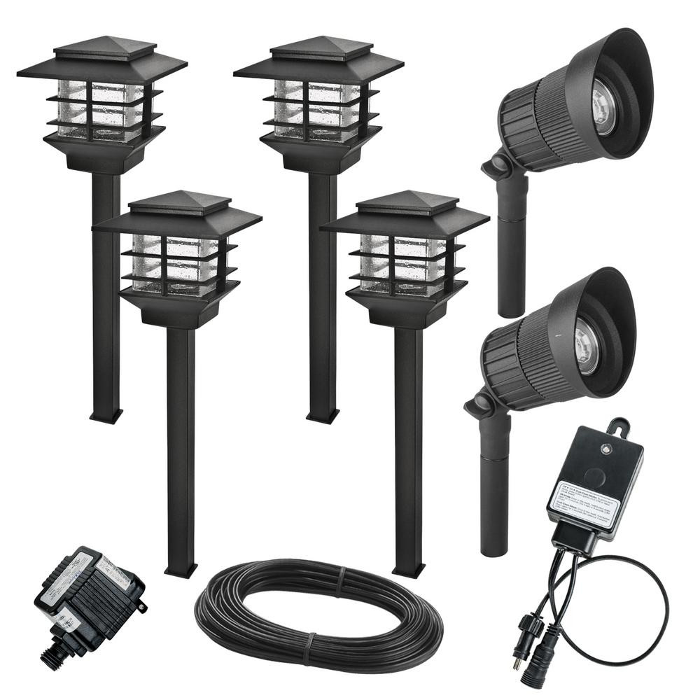 Landscape Path Lights Low Voltage
 Hampton Bay Low Voltage Black Outdoor Integrated LED