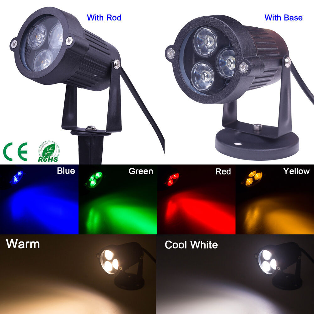 Landscape Spot Lights
 6 Color 9W LED Flood Lights Landscape Garden Yard Path