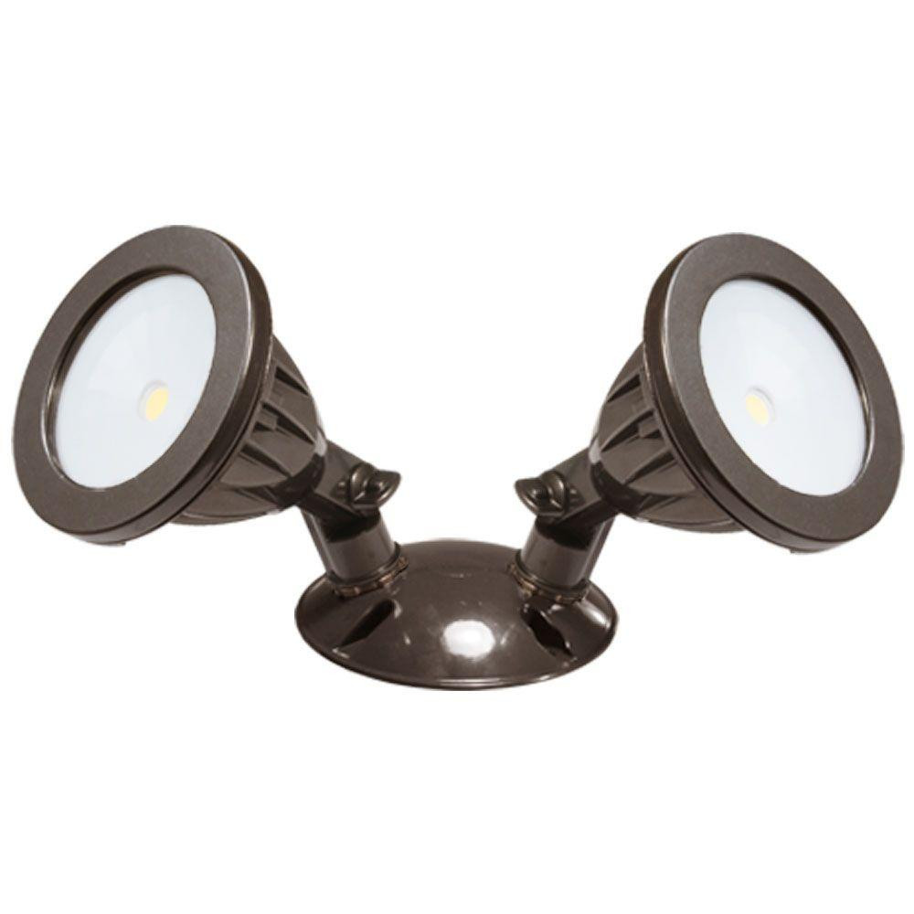 Landscape Spot Lights
 Irradiant 105° Bronze Double Head LED Outdoor Flood Light