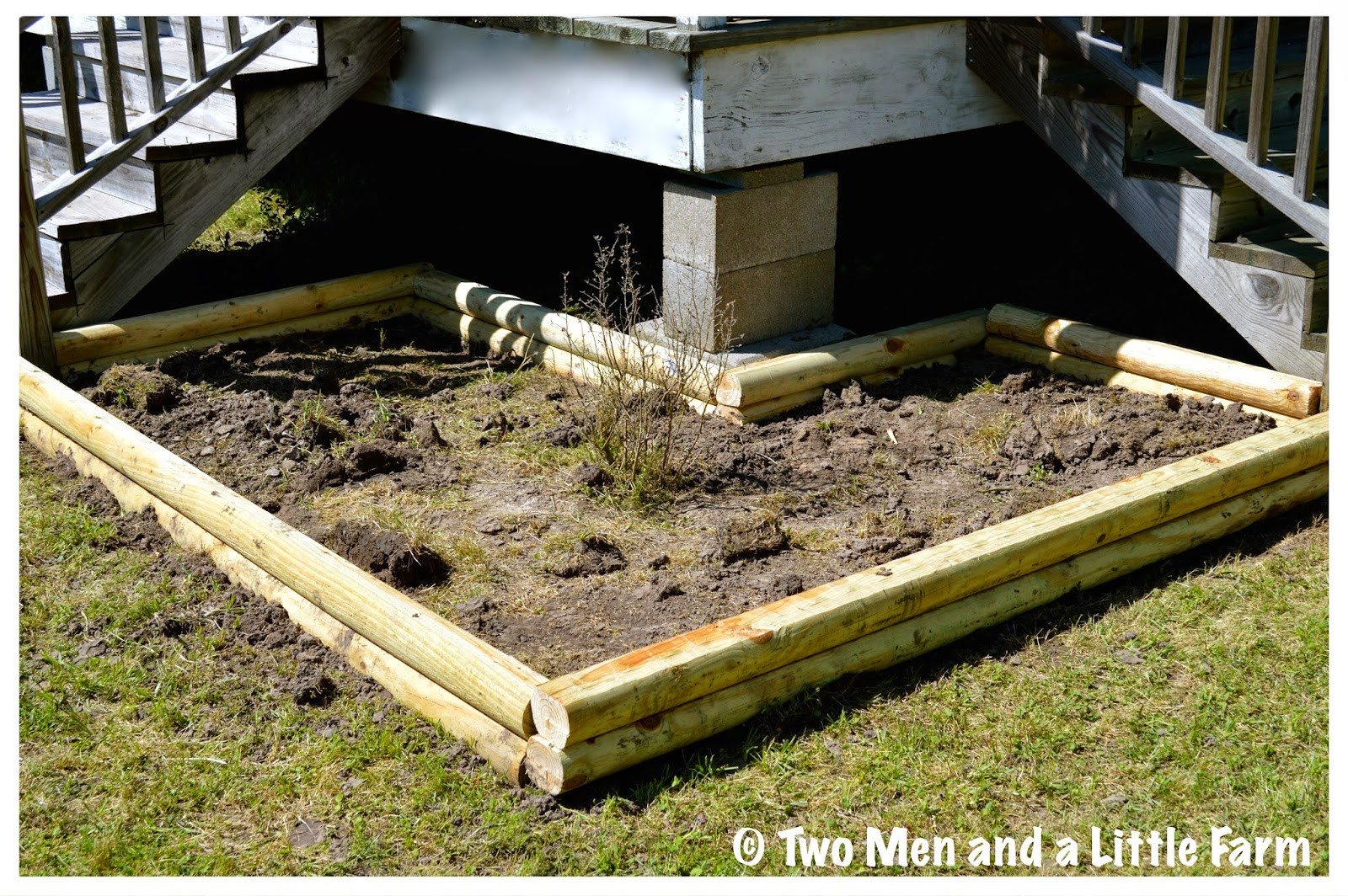 Landscape Timber Flower Bed Designs
 Two Men and a Little Farm LANDSCAPE TIMBER FLOWER BED