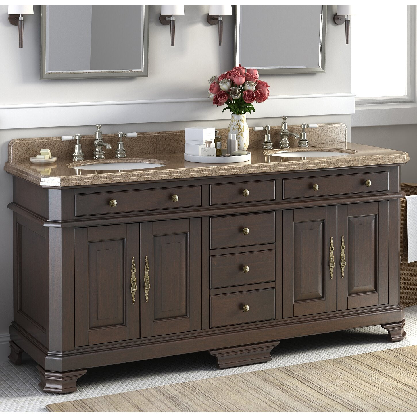 Lanza Bathroom Vanity
 Lanza Perkin 72" Double Bathroom Vanity Set & Reviews