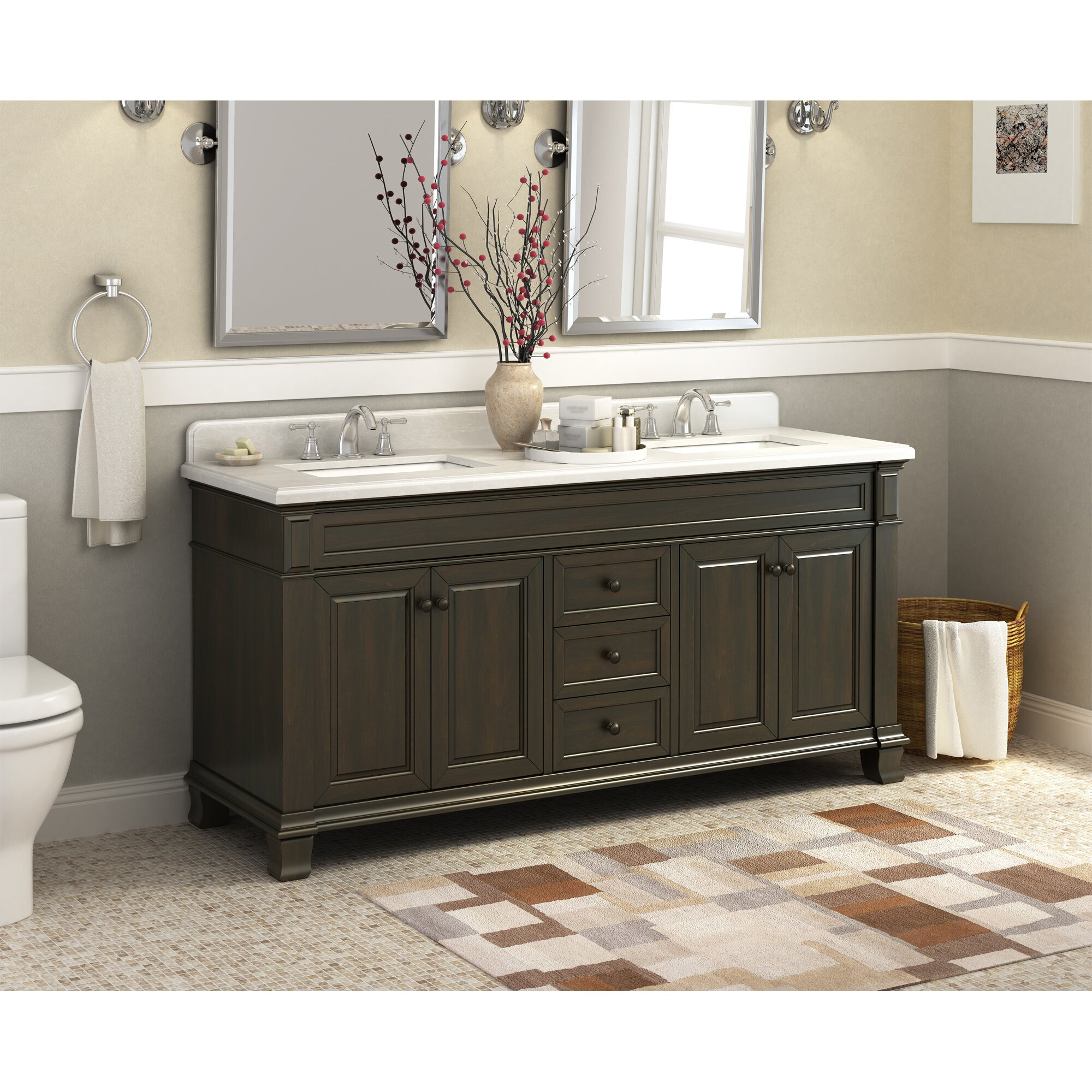 Lanza Bathroom Vanity
 Lanza Kingsley 72" Double Bathroom Vanity Set & Reviews