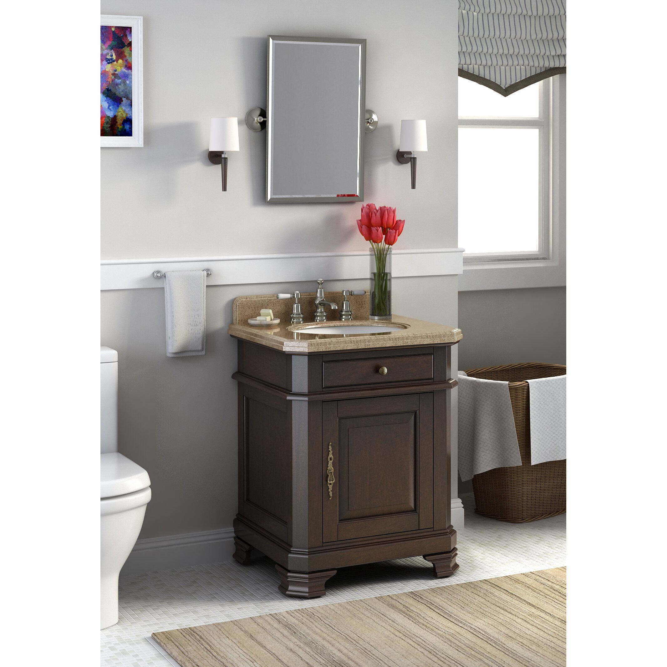 Lanza Bathroom Vanity
 Lanza Perkin 28" Single Bathroom Vanity Set with Mirror