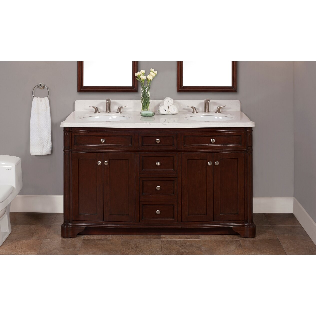 Lanza Bathroom Vanity
 Lanza Chester 60" Double Bathroom Vanity Set & Reviews