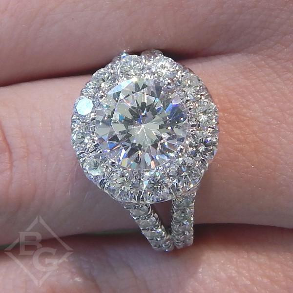 Large Diamond Rings
 Gabriel "Coco" Round Halo Diamond Engagement Ring