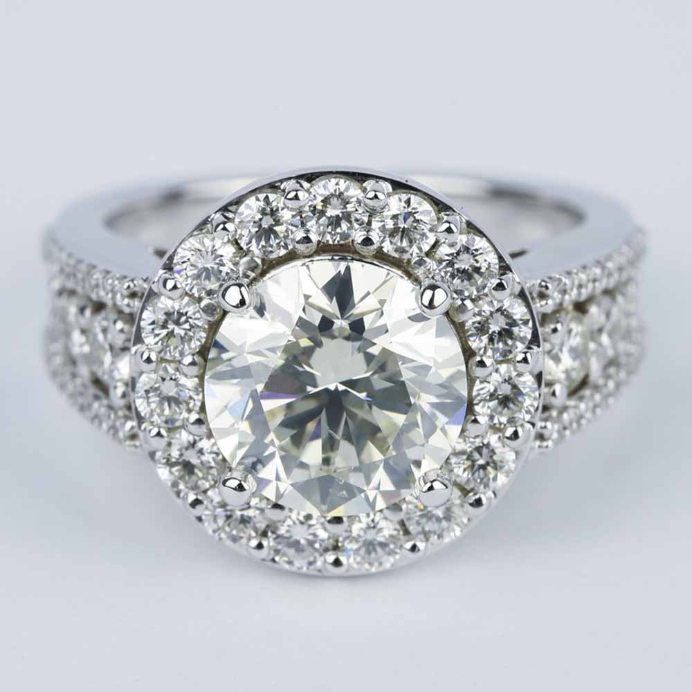 Large Diamond Rings
 Halo Diamond Engagement Ring 3 50 Carat